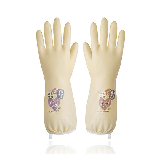 送挂钩！【轻奢质感，高颜值家务手套！】橡胶手套 干活加厚耐用 加长清洁防水 洗衣厨房洗碗手套 家务加绒-QA 商品图8