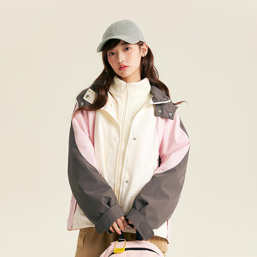 笛莎Deesha青少年女童外套2025秋季女童拼色三合一外套 商品图3