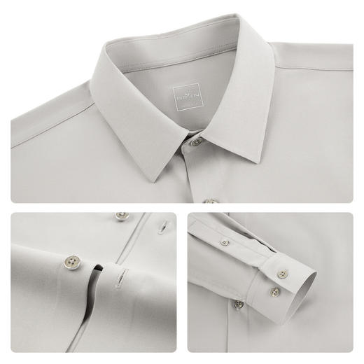 【无缝/免烫/石墨烯蓄热】柒牌抗菌易打理长袖衬衫男商务通勤衬衣129A70420 商品图3