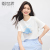 【07/16新品】熙世界夏日立体印花T恤女短袖2025新款休闲宽松显瘦圆领体恤上衣 商品缩略图0