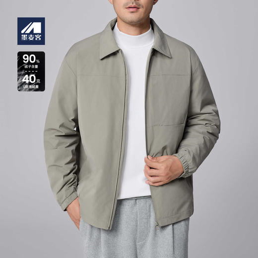 墨麦客男装赛络纺衬衫式鸭绒羽绒服男2024冬季新款轻型短款外套男 商品图0