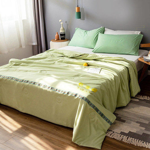 【柠香夏凉被原价199！今天79元起特价抢！】开诚柠檬清香夏凉被，牛奶丝水洗棉！基地直邮 商品图0