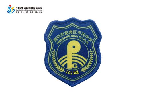 通版深圳市龙岗区平冈中学校徽服包边布标姓名贴章可缝烫现货发51 商品图2