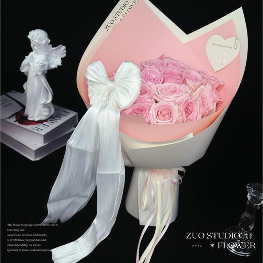 轻奢款【粉屿甜莓】 19 支粉荔枝玫瑰 守护的爱花束/甜蜜初恋氛围花/甜蜜情谊/温柔浪漫/高级感/ins风 商品图1