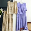 （3-5天发）秋知屿风·“桔梗紫”复古扎染褶皱亚麻背心半裙套装，褶皱肌理，扎染工艺，质直接拉满 商品缩略图9