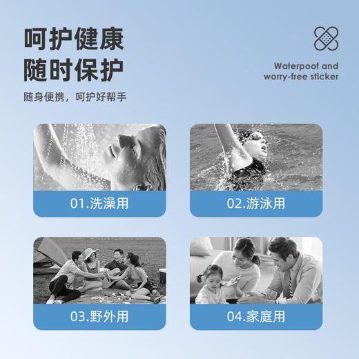 【居家常备！透气防水贴】无忧防水贴120片便携一次性家用洗澡游泳防水贴无痕透气防磨脚贴。ry 商品图1