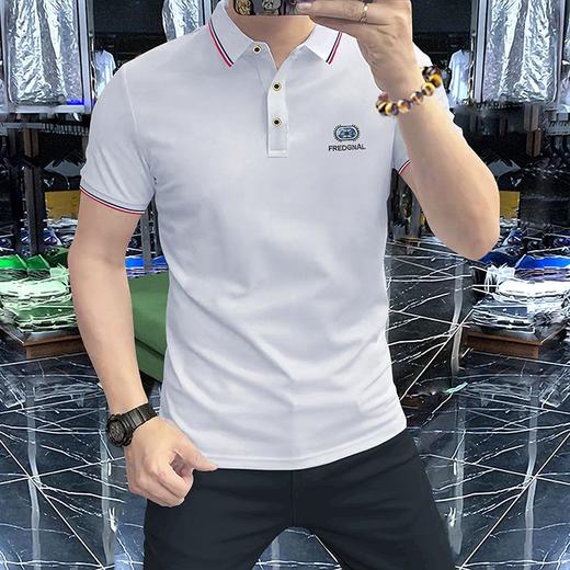 高档丝光棉珠地棉男士Polo衫立体凹凸工艺简约时尚男装   JYYP-G17#三色翻领 商品图2