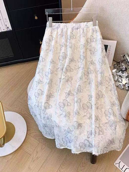 【新品特卖】蝴蝶流苏法式提花松紧腰半身裙-喜出 商品图4