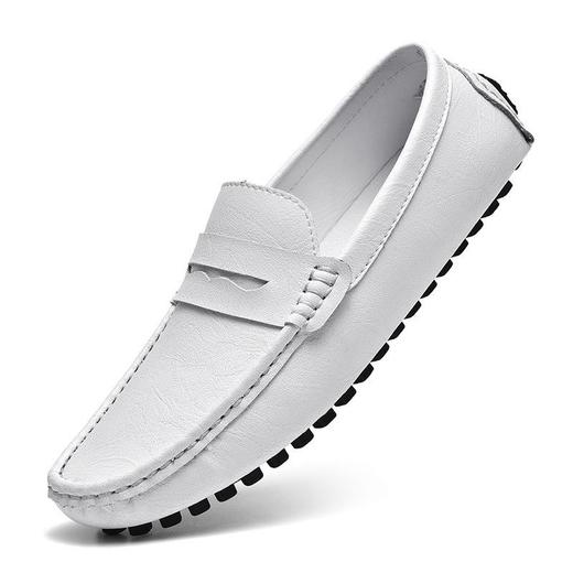 【百搭牛皮豆豆鞋】牛皮懒人驾车鞋休闲鞋手工缝线牛皮大码男鞋子 商品图0