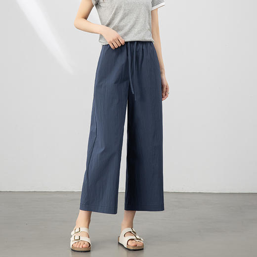 「自」全新升级【铂金会员220/天猫299/差价79】(01308)洛诗琳夏季八分直筒裤2025夏季高级感遮轻薄透气休闲女裤01308 商品图2