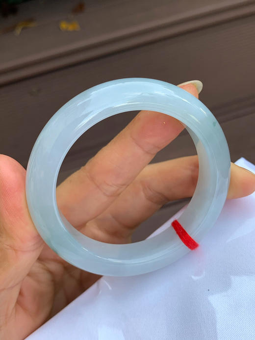 620515，51.5圈口，糯冰飘花正圈平安镯，底子胶润 商品图4