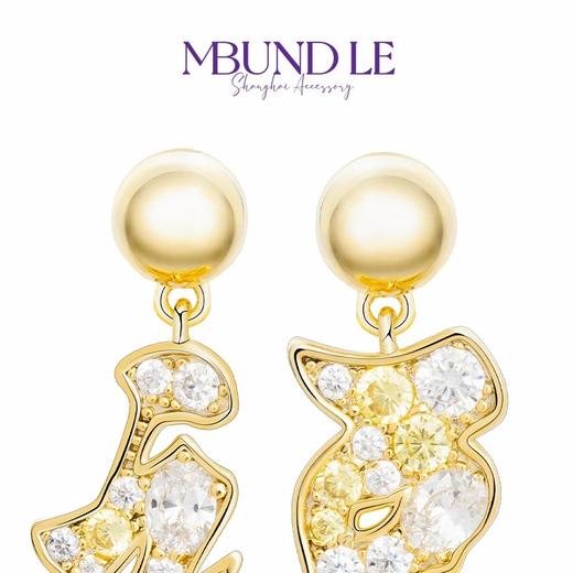 摩邦珠宝 铜合金耳饰 福气满满 小福字耳环 商品图1