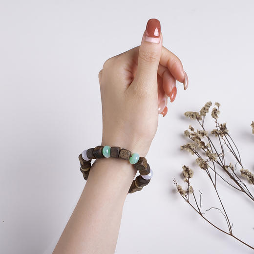 xy0455沉香+翡翠绿松石手串 商品图8