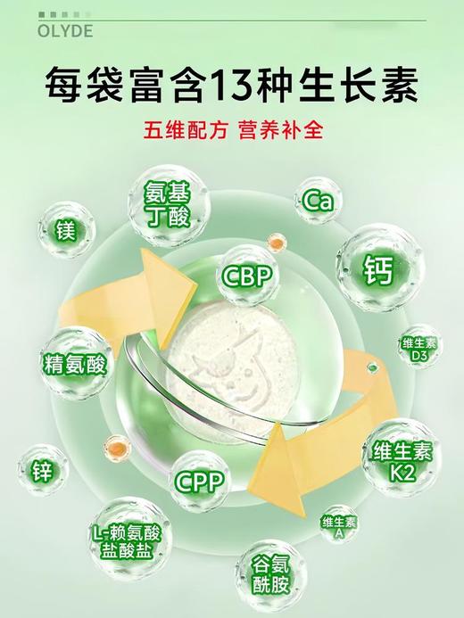 【澳洲进口 保税仓直】OLYDE赖氨酸钙镁锌复合维生素儿童成长冲剂 4-17岁学生青少年成长冲剂 1盒装150g 商品图2