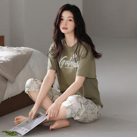 夏季睡衣女士纯棉拉架棉短袖七分裤套装夏天舒适凉爽休闲家居服    JL-HYM5404/HYM5405/HYM5406/HYM5408/HYM5409