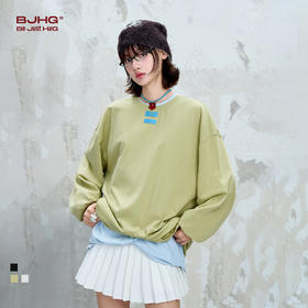 BJHG不计后果撞色长袖t恤男秋季2025新款简约宽松抗菌功能性T恤女