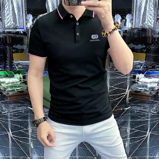 高档丝光棉珠地棉男士Polo衫立体凹凸工艺简约时尚男装   JYYP-G17#三色翻领 商品图1