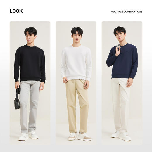 【新疆棉】柒牌男士圆领卫衣秋季新款时尚休闲潮流套头长袖上衣129W70190 商品图2