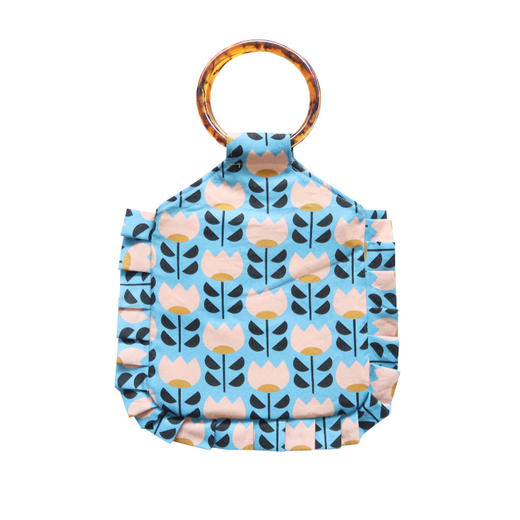 HUJI祤集荷叶边圆环柄手提包插画小小郁金香 商品图2