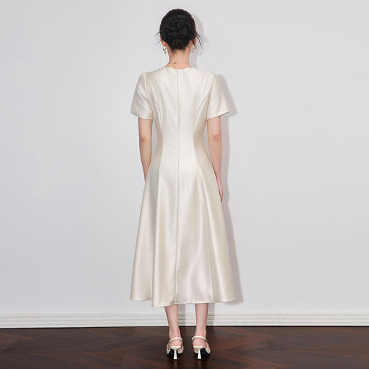 「高货wl」全新升级【铂金会员339/天猫459/差价120】(93725)洛诗琳轻奢重工钉珠连衣裙2025夏季气质收腰显瘦长裙女 商品图1