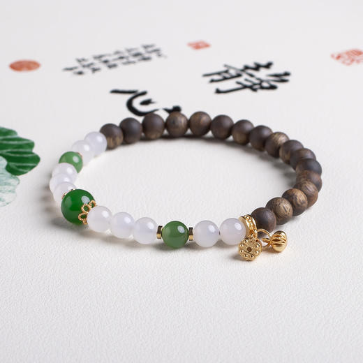 xy0452沉香+和田玉三生之幸手串 商品图2