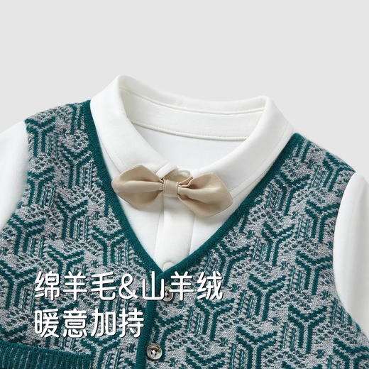 【高定系列】英氏新生婴儿衣服秋季新款男宝宝满月外出服连体衣 商品图2