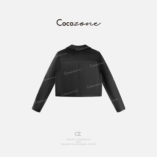 COCO ZONE 刘一一  “双排扣皮衣”层次自然纹路皮衣外套CD2A1358 商品图1