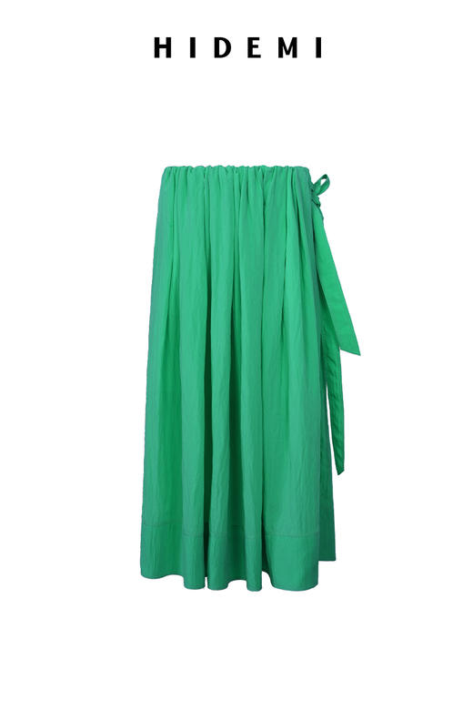 HIDEMI 【董生活同款】极简大伞状微褶皱艺术面料优雅时髦大花苞立裁褶皱半身长裙半身裙 商品图12