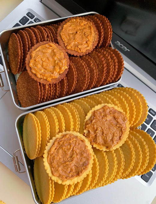 零食专区【田园市集 花生酱饼干】甜原柿吉 薯片花生酱夹心饼干「双口味」100克*4袋（2袋可可味+2袋原味）{约72小时发货 勿催单} 商品图9