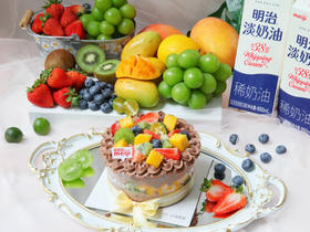 巧克力鲜果 明治淡奶油 法芙娜可可粉 时令鲜果