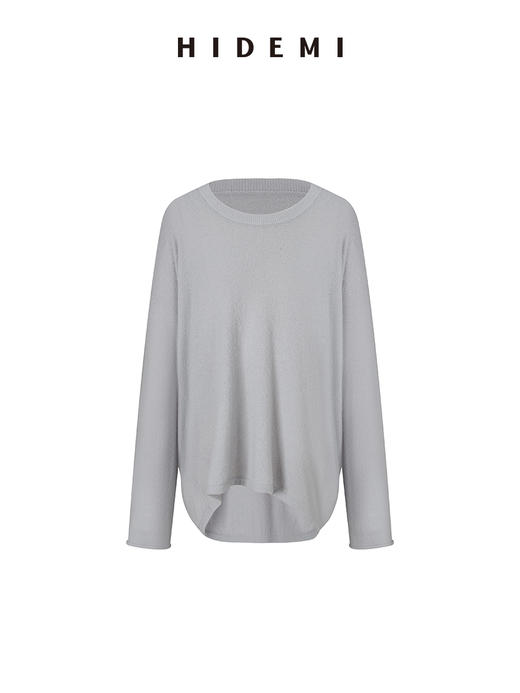 HIDEMI 经典龟背系列系列简约基础百搭羊毛混纺圈圈绒圆领毛衣 商品图6