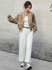 白色高腰阔腿牛仔裤 卷边宽松 2025 新款 慵懒风拖地裤 商品缩略图1