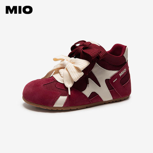 MIO米奥薄底鹦鹉德训鞋女高帮运动拼色双鞋带休闲鞋M254566302 商品图2