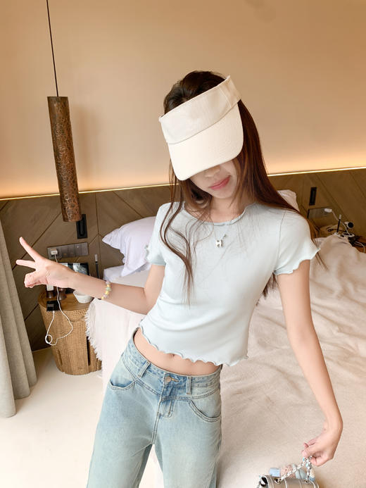 【129元任选2件】现货！叠穿蕾丝吊带短袖T 商品图14