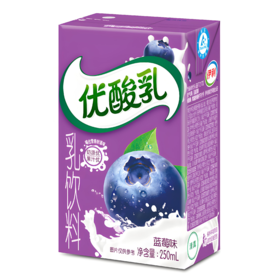 【亚欧超市】伊利优酸乳蓝莓味乳饮料250ml/盒
