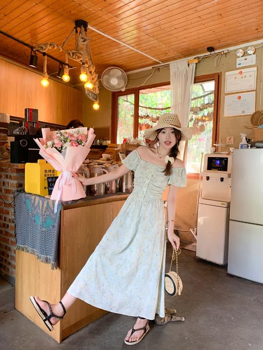 <曾小咸推荐>绿花方领连衣裙 日常169.99 立降80  秒杀价89.99 ！ 商品图5