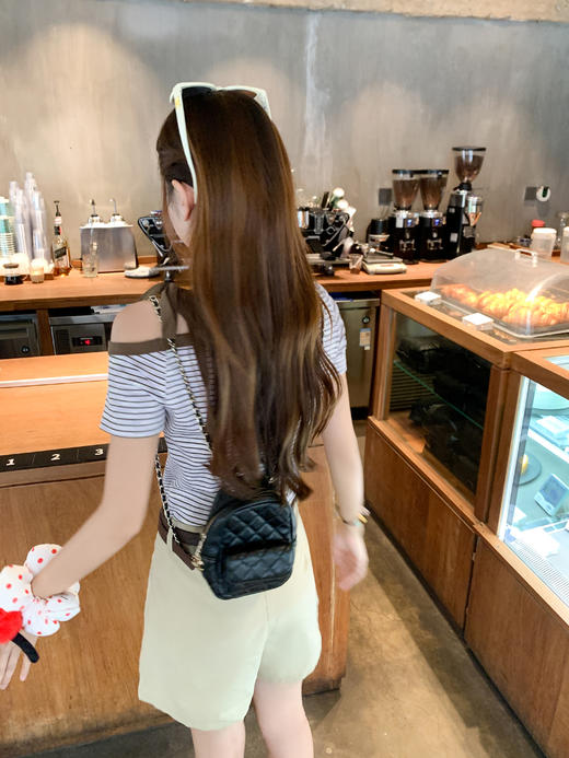 【99元任选2件】微信打折价！条纹斜肩短袖T恤 商品图8