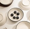 超值秒杀👉9.9💰抢4只【4英寸黑边竖纹陶瓷调味碟】，日式极简风，一秒提升餐桌格调的神器，为家用餐桌增添别样风情 ✅匠心设计， 手工描边黑釉+立体竖纹肌理，光影下质感高级不输千元餐具！ 商品缩略图8
