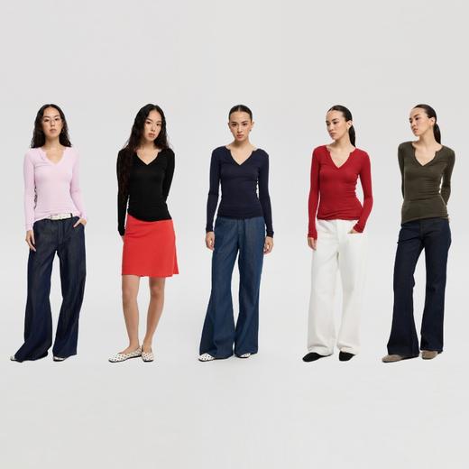 oneup天丝羊毛v领长袖 商品图4