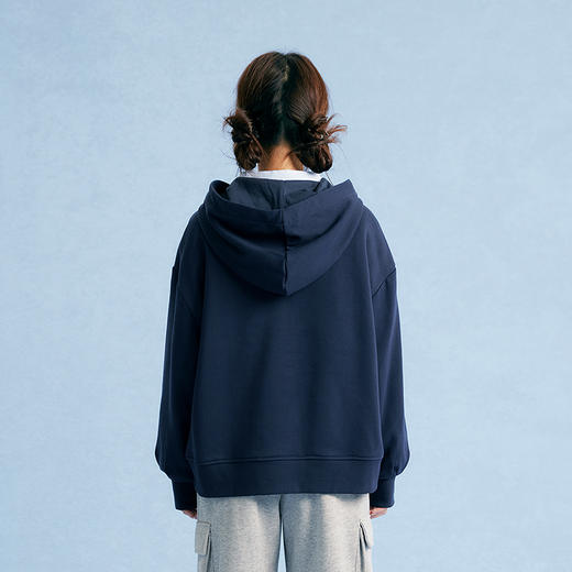 笛莎Deesha青少年女童卫衣2025秋季女童学院风连帽字母卫衣 商品图4