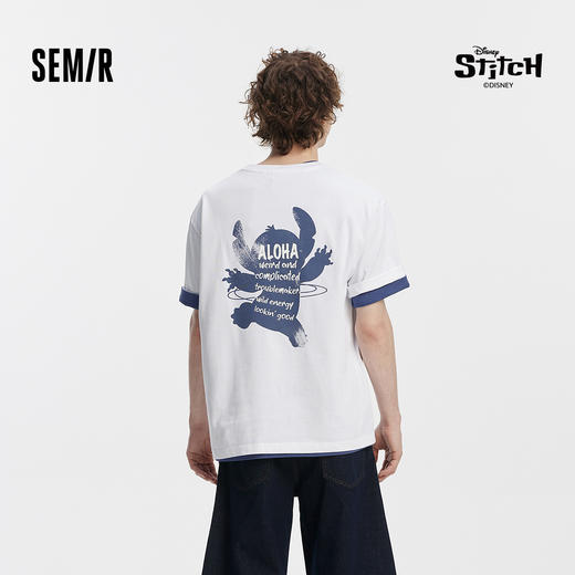 [商场同款]森马史迪奇合作系列短袖T恤男2025秋新款卡通印花上衣 商品图0