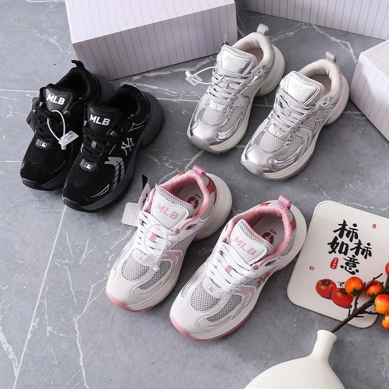 【MLB女款网面拼接厚底增高老爹鞋】厚底设计休闲时尚老爹鞋新款