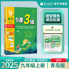 2025年秋 【青岛版】初中数学 7~9年级上册 1课3练 七八九年级 789年级