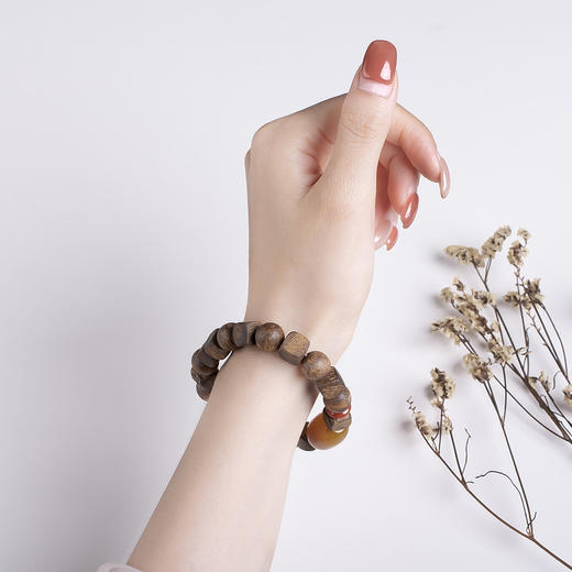 xy0457沉香+蜜蜡古色古香手串 商品图9