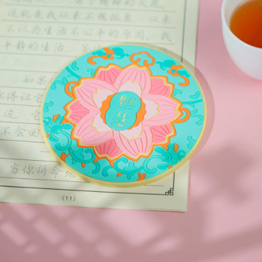 牛首山文创福慧隔热杯垫防烫创意摆件软胶水杯垫礼物旅游纪念品 商品图4