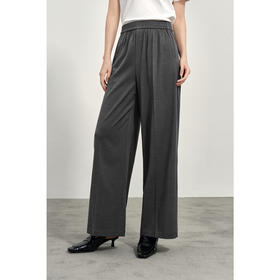 【商场同款】诗凡黎松紧腰直筒休闲长裤2025春新款女3G3150101