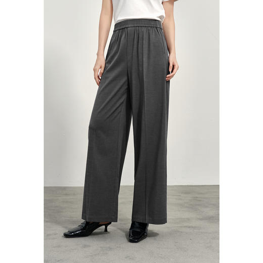 【商场同款】诗凡黎松紧腰直筒休闲长裤2025春新款女3G3150101 商品图0