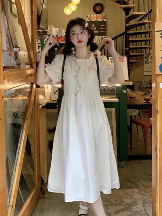 【新品推荐】瑟俪品牌-007B少女泡泡立体花朵100%棉连衣裙-喜出 商品图0