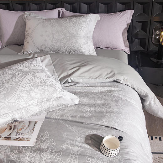 佑家·80S全棉+石墨烯纤维提花四件套200*230cm  选用新疆长绒棉加石墨烯纤维 柔软蓬松 商品图3
