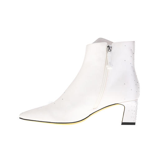 sheme景颇族原创文化女式高跟短靴羽毛图案尖头刺绣水晶优雅可定制 商品图1